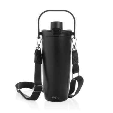 Logo trade promotional giveaways image of: Avira Ayala RCS re-steel duosip lockable crossbody tumbler