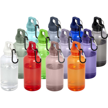 Logo trade corporate gifts image of: Oregon 400 ml RCS certified recycled plastic water bottle with carabiner