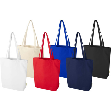 Logo trade promotional items image of: Odisha 180 g/m² OCS organic wide bottom tote bag 11L