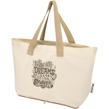 Logotrade promotional giveaway image of: Sierra 140 g/m² GRS recycled foldable cotton tote bag 7L