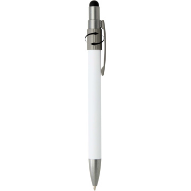 Logo trade promotional merchandise picture of: Rill RCS recycled ballpoint pen with stylus and fidget spinner (black ink)