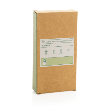 Logo trade corporate gift photo of: Aervina RCS recycled plastic re-chargeable desk fan