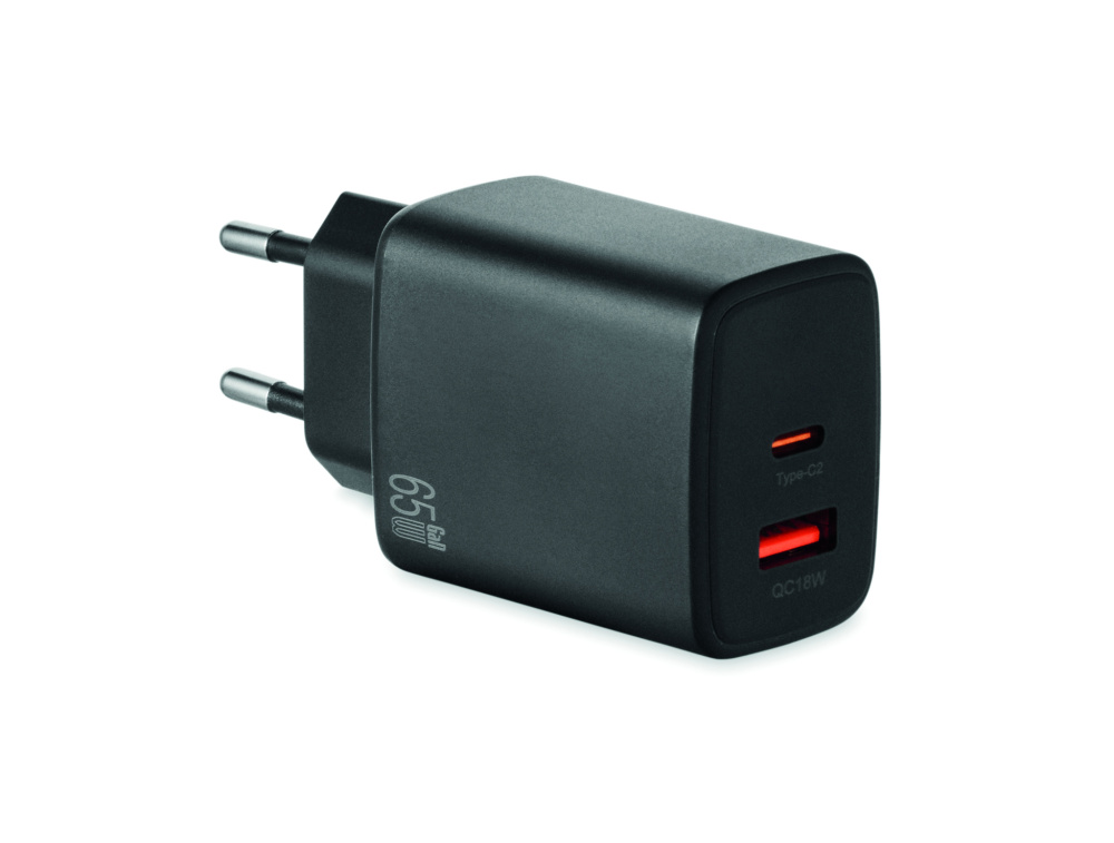 Logotrade promotional giveaways photo of: EU 2-pole wall adapter/charger