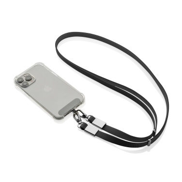 Logo trade corporate gifts image of: Nivo RCS recycled PET Crossbody lanyard