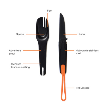 Logo trade promotional items image of: Nordic Drift Trail 4 in 1 outdoor cutlery