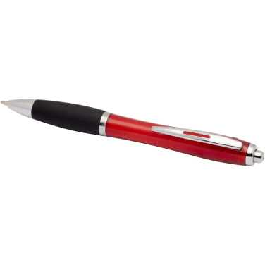 Logotrade promotional item picture of: Nash RCS recycled plastic ballpoint pen with coloured barrel and black grip (black ink)