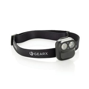 Logo trade promotional merchandise photo of: Gear X RCS rPlastic head torch with motion sensor