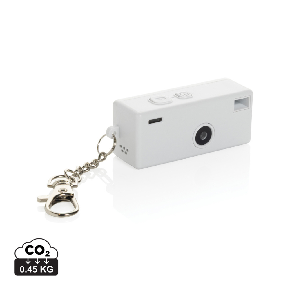 Logo trade business gifts image of: Cliq it RCS recycled Keychain Camera