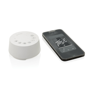 Logo trade promotional giveaways image of: Flora RCS recycled plastic white noise speaker