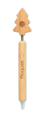 Logo trade promotional merchandise photo of: Bamboo Christmas tree ball pen