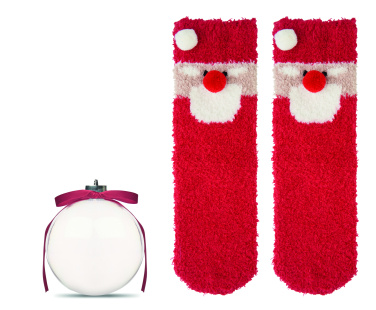 Logo trade business gifts image of: Santa socks in bauble ornament