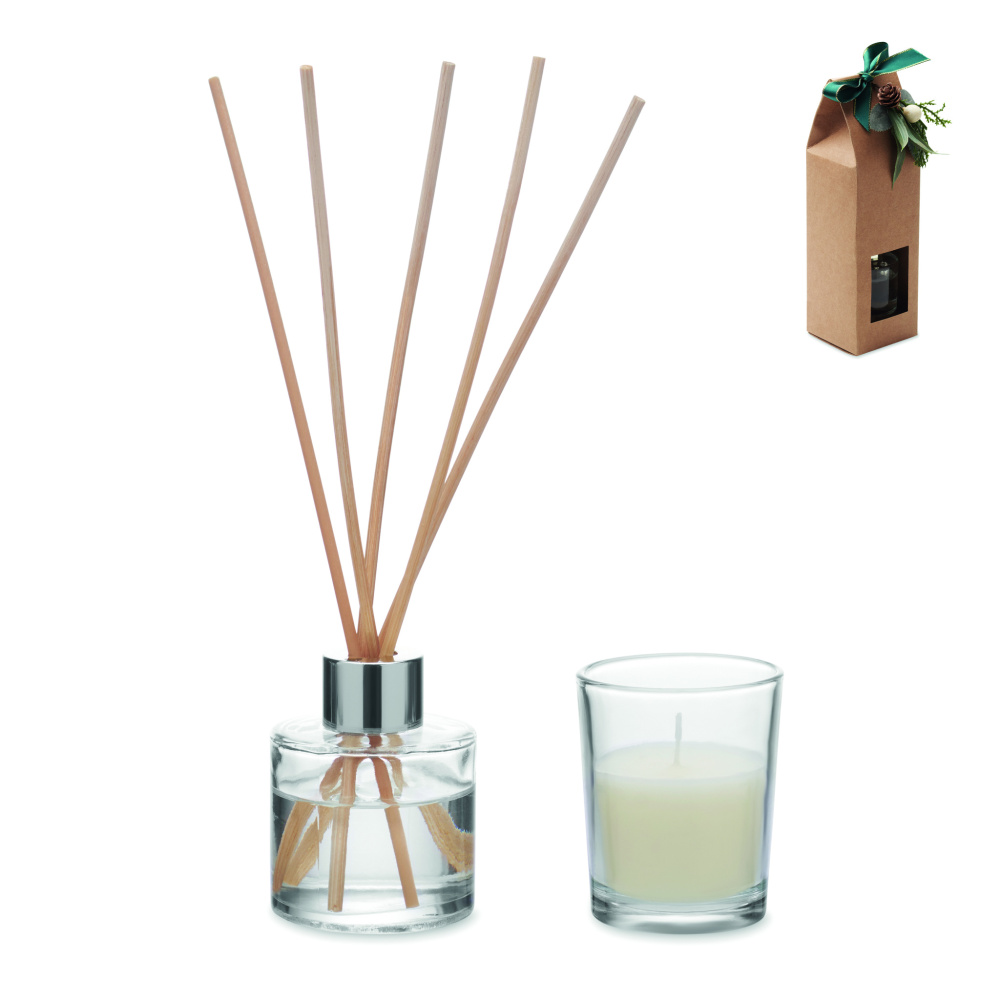 Logo trade promotional giveaway photo of: Vanilla diffuser & candle set