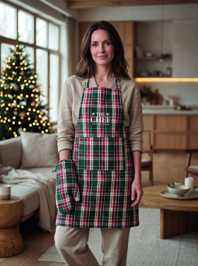 Logo trade promotional item photo of: Chequered cotton kitchen set