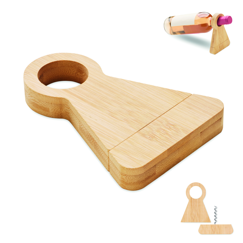 Logo trade promotional giveaways picture of: Bamboo bottle stand & opener