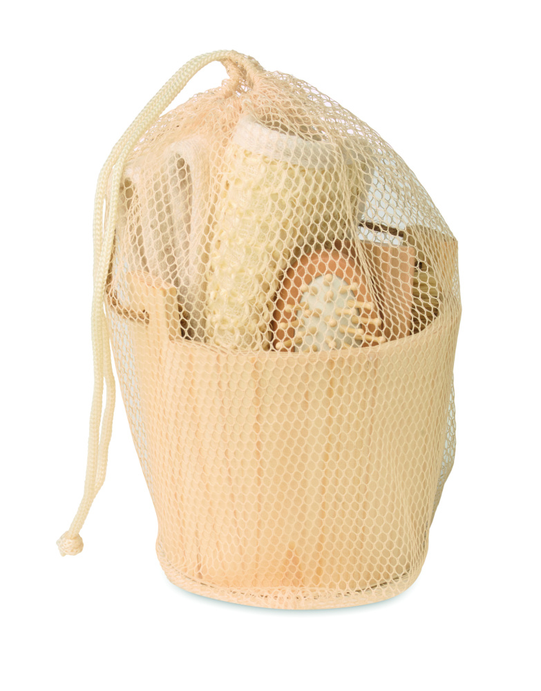 Logo trade promotional giveaway photo of: Bath gift set in wooden bucket
