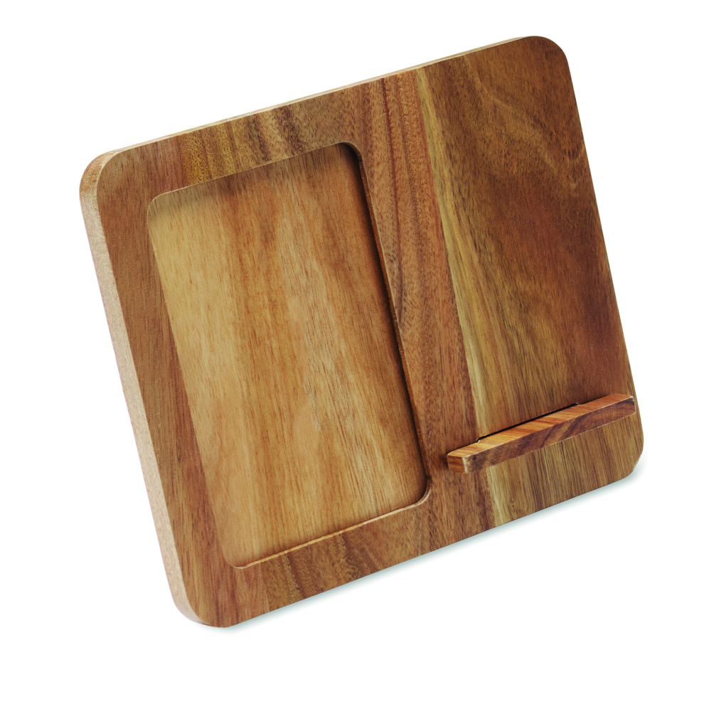 Logo trade promotional giveaways image of: Acacia frame & charger 15W
