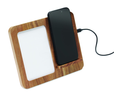 Logo trade promotional items picture of: Acacia frame & charger 15W
