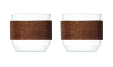 Logotrade promotional merchandise image of: Coffee glass set walnut grip