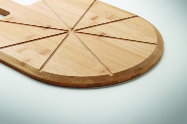 Logo trade promotional giveaways image of: Bamboo pizza board & cutter