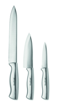 Logo trade promotional items image of: Stainless steel knife set 3pcs