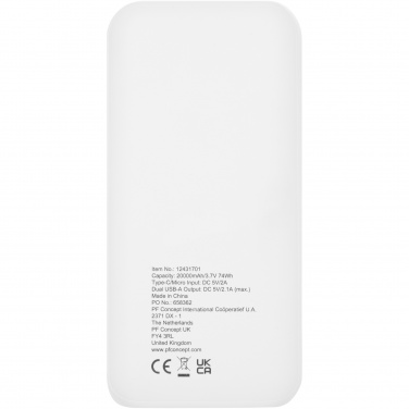 Logotrade reklaamkingi foto: Electro 20 000 mAh taaskasutatud plastist akupank 