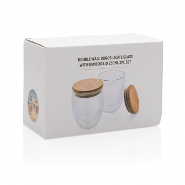 Logo trade meene pilt: Kaheseinaline boorsilikaatklaas bambusest kaanega 250ml 2tk komplekt