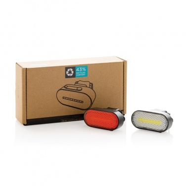 Logo trade ärikingi pilt: Lumino RCS taaskasutatud plastikust USB-taaslaetav rattatulede komplekt