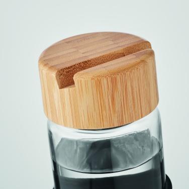 Logo trade firmakingituse pilt: Klaaspudeli bambusest kaas 600ml