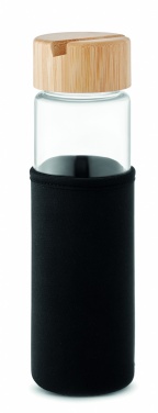 Logotrade firmakingitused pilt: Klaaspudeli bambusest kaas 600ml
