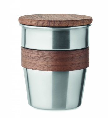 Logo trade reklaamtoote pilt: Pähklise viimistlusega termostops, 350 ml