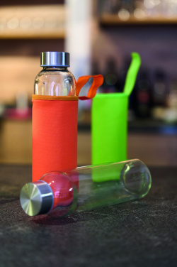 Logo trade reklaamtoote pilt: Klaaspudel Klagenfurt roostevabast terasest korgiga 500 ml