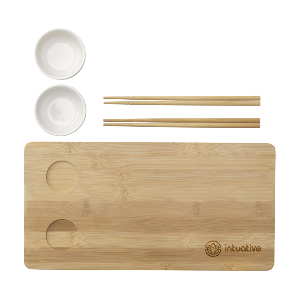 Logotrade reklaamkingituse foto: Temaki Bamboo Sushi Tray kinkekomplekt