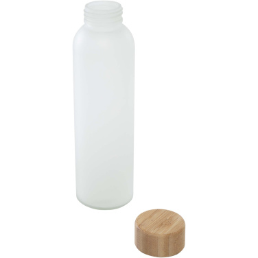 Logo trade reklaamtoote pilt: Lume 500 ml matt klaaspudel bambusest korgiga