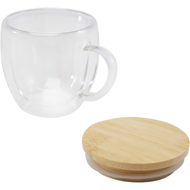 Logotrade ärikingid pilt: Lenora 250 ml klaasist tass bambusest kaanega