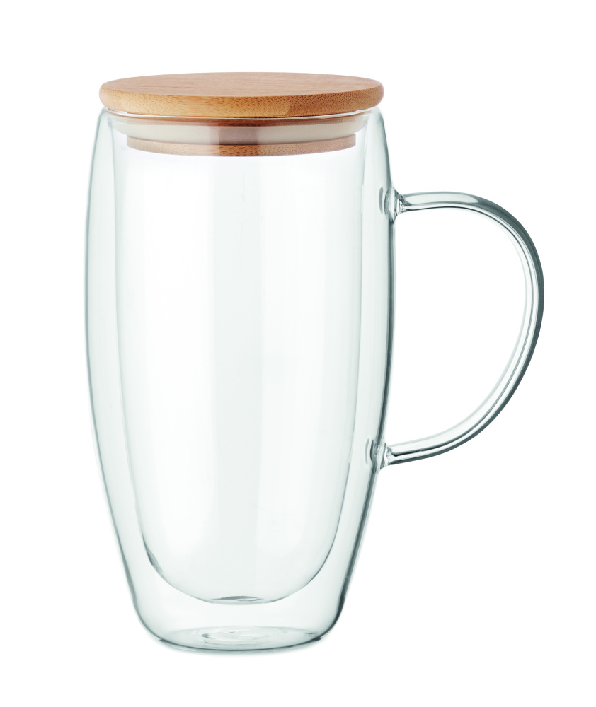 Logo trade reklaamkingi pilt: Topeltseinaga klaasist kruus 450ml
