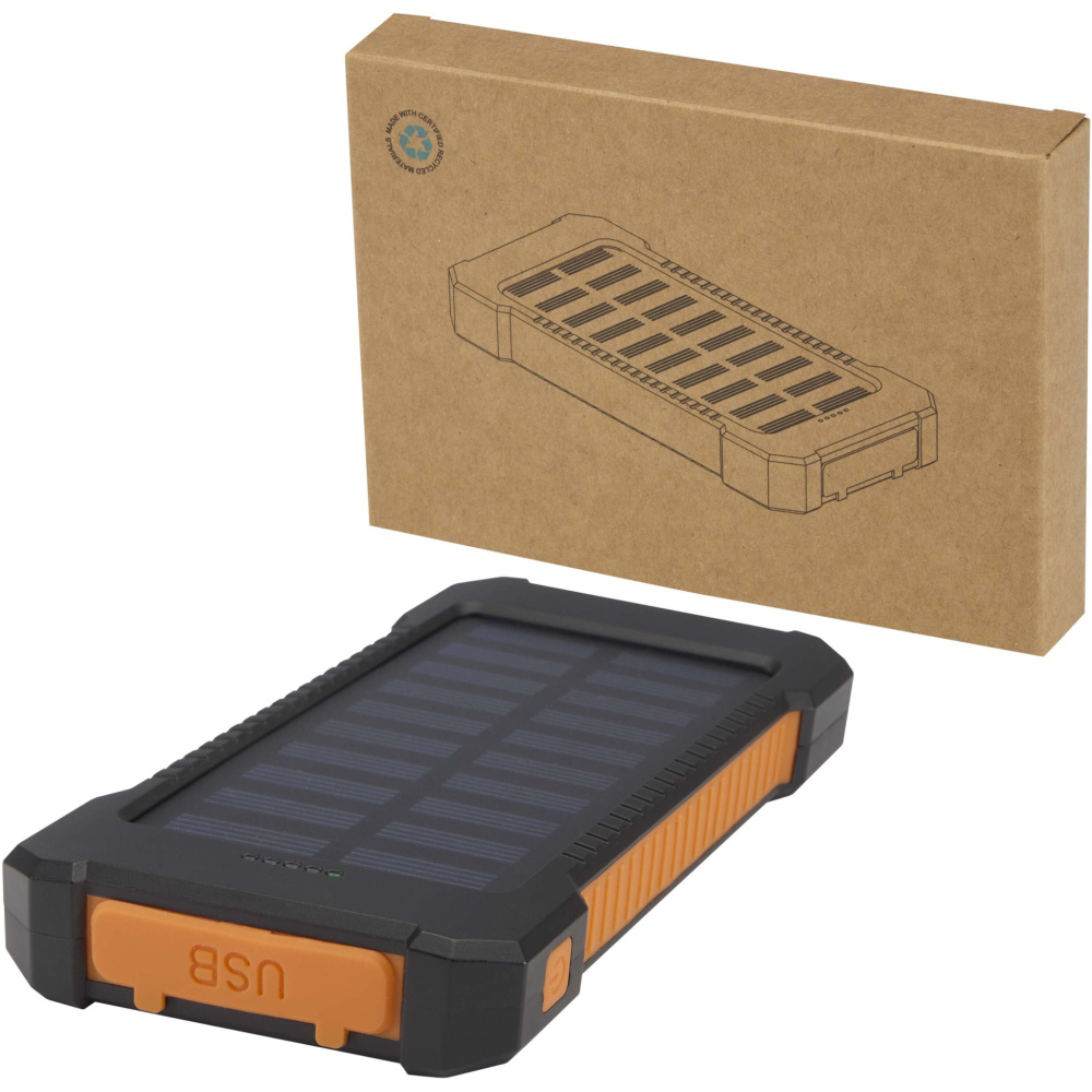 Logo trade reklaamkingi pilt: Altair 5000 mAh 10W taaskasutatud plastist vastupidav päikesepatarei sisseehitatud taskulambiga