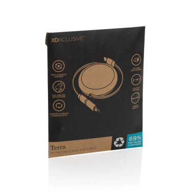 Logotrade ärikingitused pilt: Terra RCS alumiiniumist sissetõmmatav 240W 2-in-1 kaabel