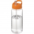 H2O Active® Octave Tritan™ 600 ml urheilujuomapullo nokallisella korkilla, Läpinäkyvä kirkas/oranssi