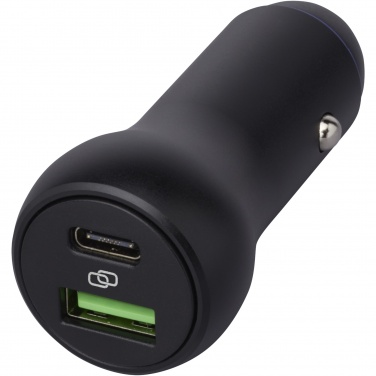 Logotrade mainostuote tuotekuva: Pilot 55 W USB-C/USB-A -kaksoislaturi autoon