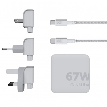 Logo trade mainostuotet tuotekuva: Xtorm XVC2067 GaNUltra 67 W matkalaturi 100 W USB-C PD -kaapelilla