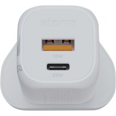 Logo trade liikelahjat mainoslahjat kuva: Xtorm XEC035 GaN² Ultra 35 W seinälaturi – Iso-Britannian pistoke