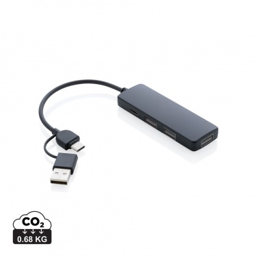 Logo trade mainoslahja kuva: RCS USB hub tuplaliitännällä kierrätetystä muovista