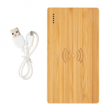 Logo trade mainostuote kuva: Bamboo 4000 mAh:n langaton 5W varavirtalähde
