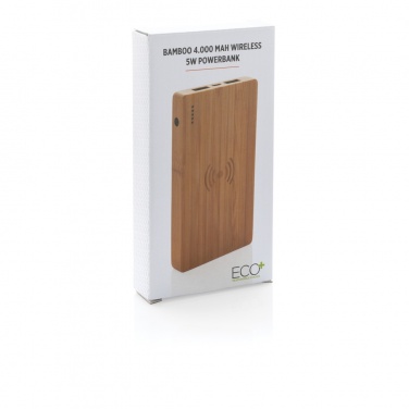 Logotrade liikelahja tuotekuva: Bamboo 4000 mAh:n langaton 5W varavirtalähde