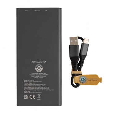 Logotrade mainoslahja ja liikelahja kuva: Terra RCS 18W alumiininen 10000 mAh varavirtalähde 10W