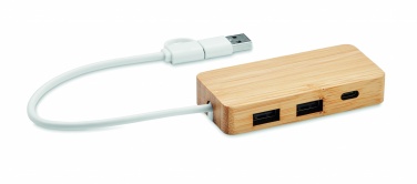 Logotrade liikelahjat kuva: 3 portin USB-keskitin bambua