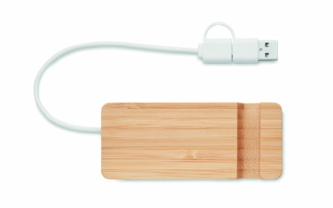 Logotrade mainoslahjat kuva: 4 portin USB-keskitin bambua