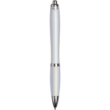 Logotrade mainoslahja tuotekuva: Curvy ballpoint pen with frosted barrel and grip