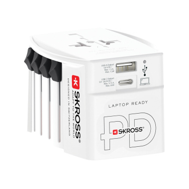 Logotrade mainoslahja tuotekuva: SKROSS World Travel adapteri MUV 65W PD USB C -kaapelilla