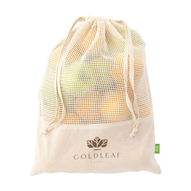 Logotrade mainostuote tuotekuva: Natura Organic GOTS Mesh Bag (120 g/m²) hedelmäpussi